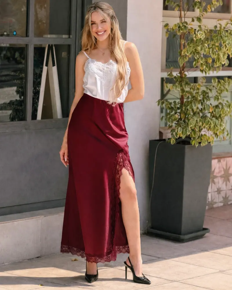 Lingerie Φούστα με Σκίσιμο & Δαντέλα