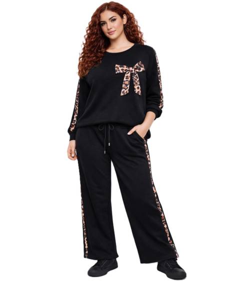 Σετ φόρμας με Animal Print λεπτομέρειες & φιόγκο