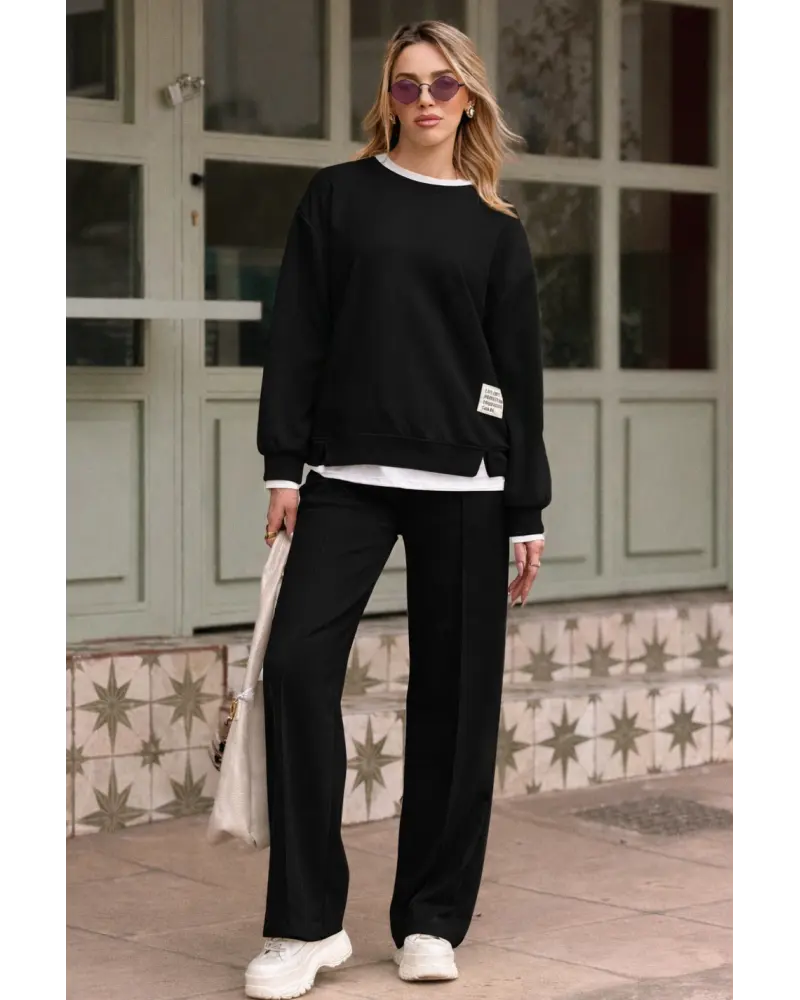 Σετ φούτερ και παντελόνι minimal athleisure