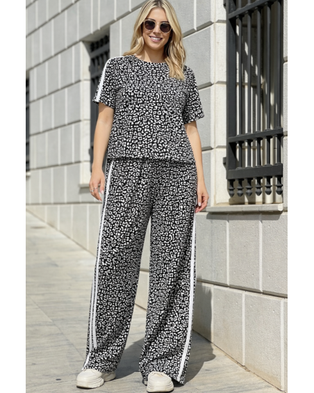 Γυναικείο Σετ Φόρμας Oversize Leopard με Ρίγα στο Πλάι