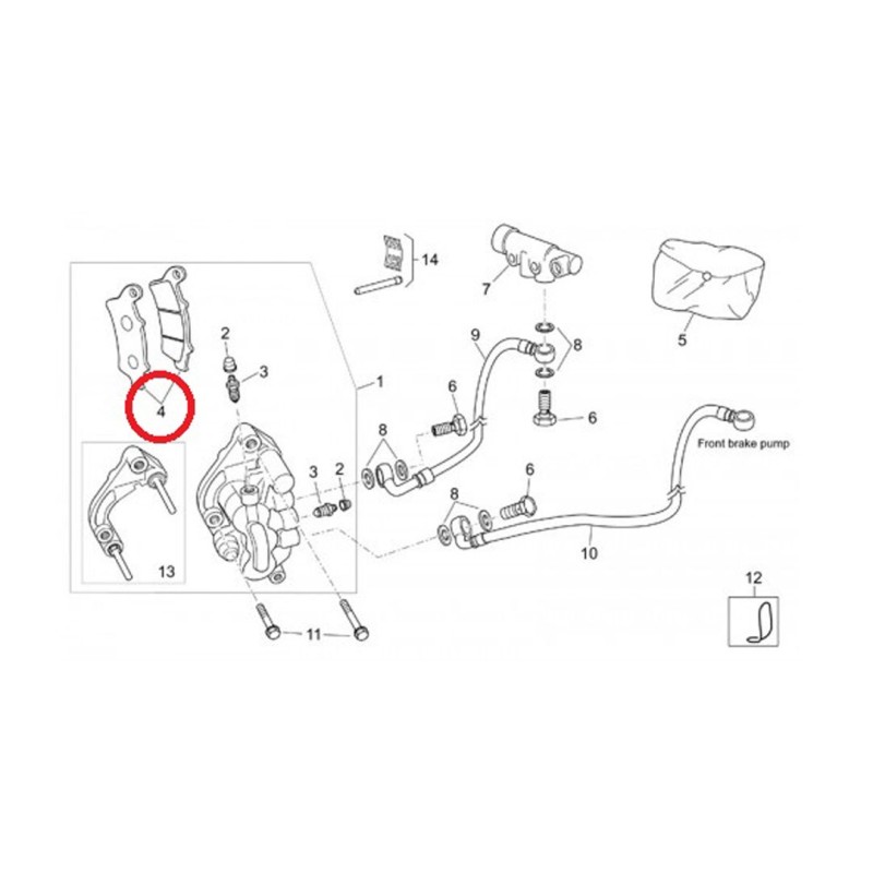 Γνήσια τακάκια φρένων Aprilia Piaggio AP8133603
