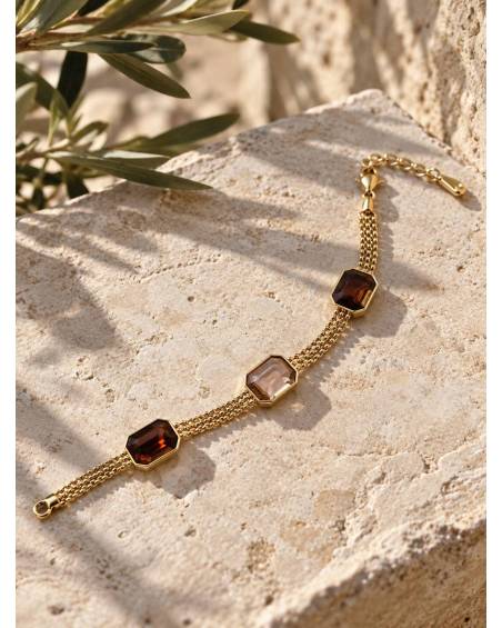 Ατσάλινο Βραχιόλι Aurora με Πέτρες | P&T DailyFashion