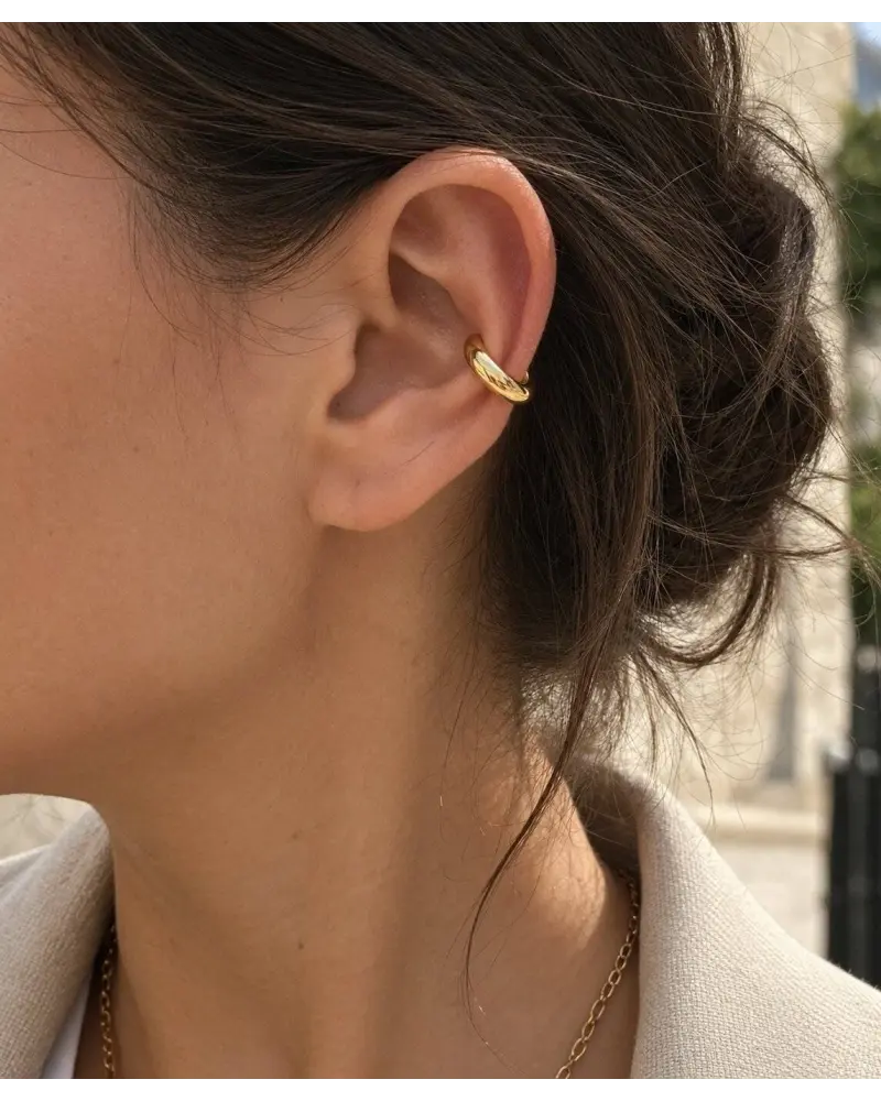 Χρυσό Ατσάλινο Ear Cuff Κρίκος | P&T DailyFashion