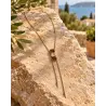Χρυσό Ατσάλινο Κολιέ Γραβάτα με Πέτρες | P&T DailyFashion