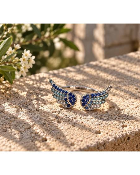 Ασημί Ατσάλινο Δαχτυλίδι με Φτερά | P&T DailyFashion