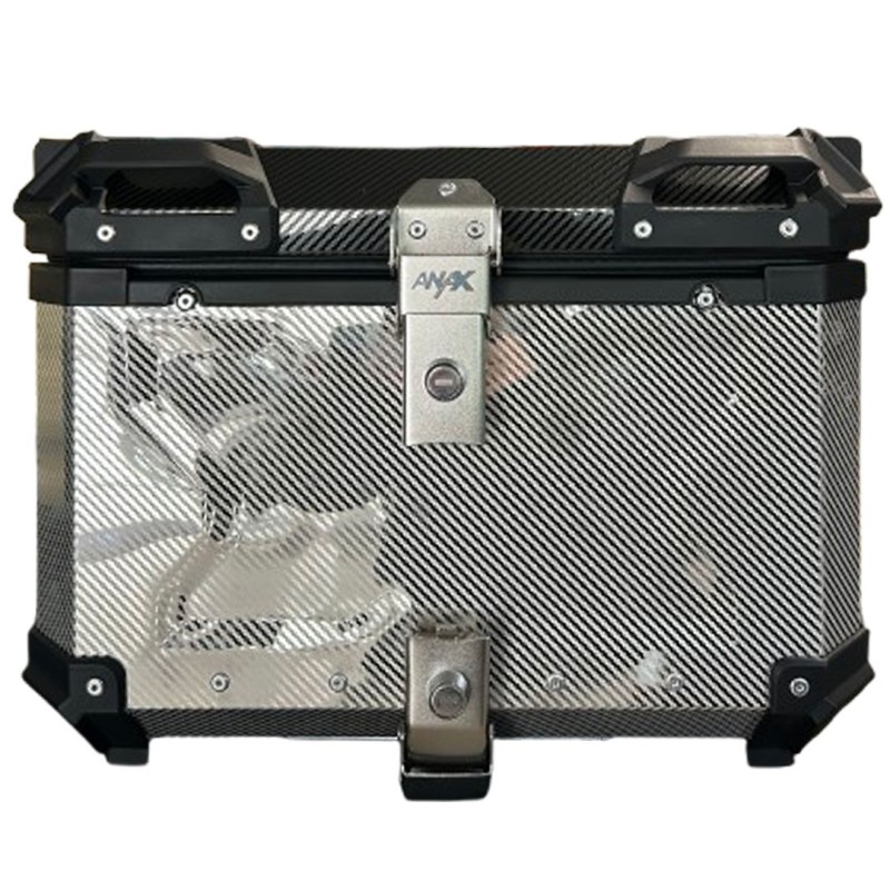 Μπαγκαζιέρα Τετράγωνη Αλουμινίου Μοτοσυκλέτας ANAX Carbon Style 55L