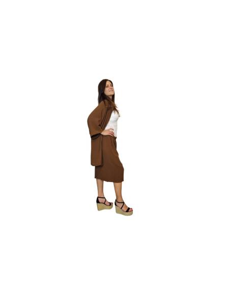 Plus Size Set Ζιπ Κιλότ και Πουκαμίσα