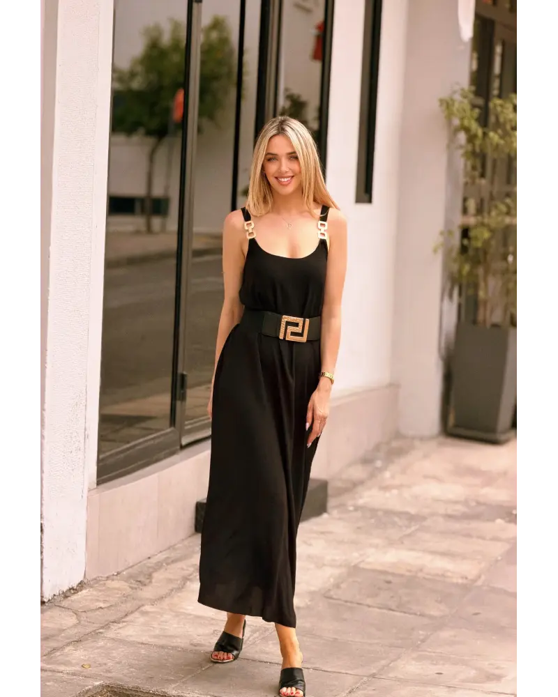 Maxi Φόρεμα με Διακοσμητική Αγκράφα