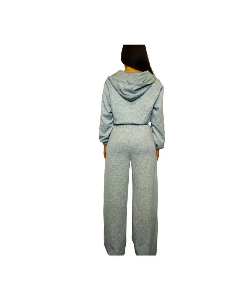 Tracksuit set with cropped cardigan & rhinestones