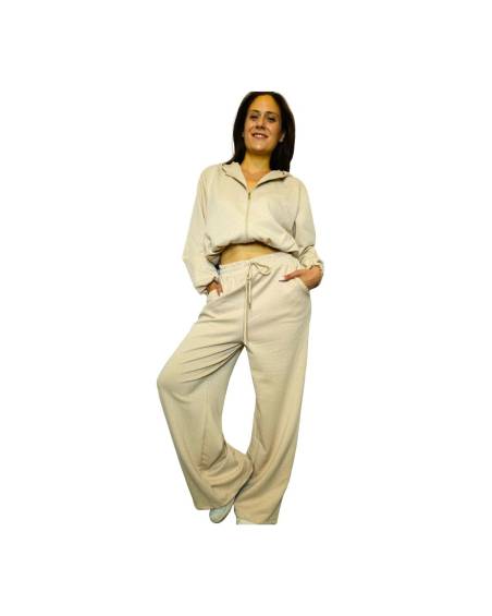 Tracksuit set with cropped cardigan & rhinestones