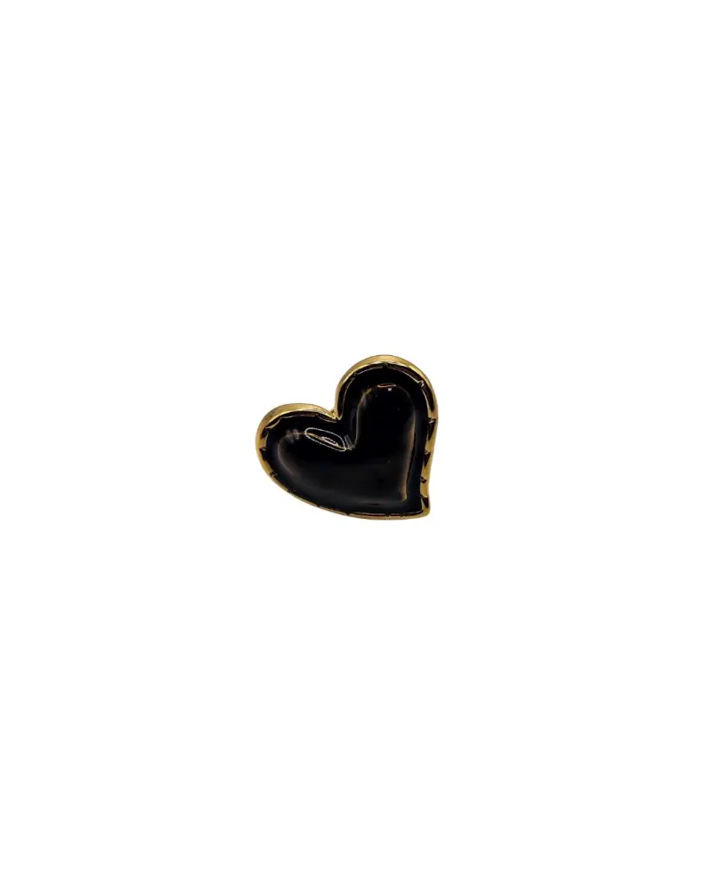 Gold Heart Ring with Brown or Bordeaux Stone