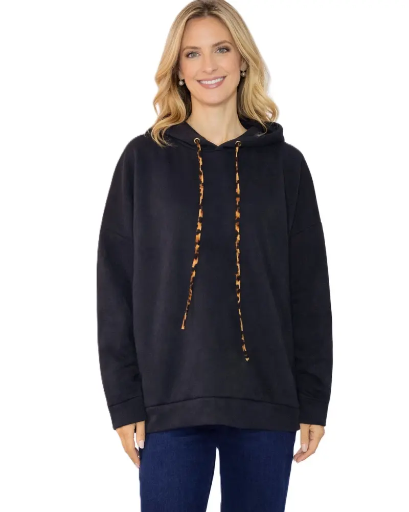 Hoodie with Leopard Lining