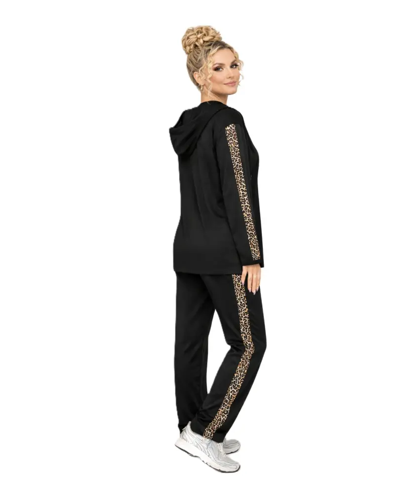Leopard stripe tracksuit set
