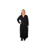Plus Size maxi φόρεμα με V λαιμόκοψη και ζώνη